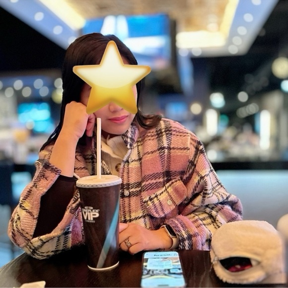 ZARA WOMAN WOOL BLEND CHECK LILAC OVERSHIRT PLAID.Medium size Oversized like XL - Picture 12 of 13